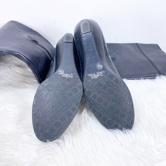 Arturo Chiang 7.5 M Womens Black Leather Side-zip Riding Boots - Picture 9 of 10